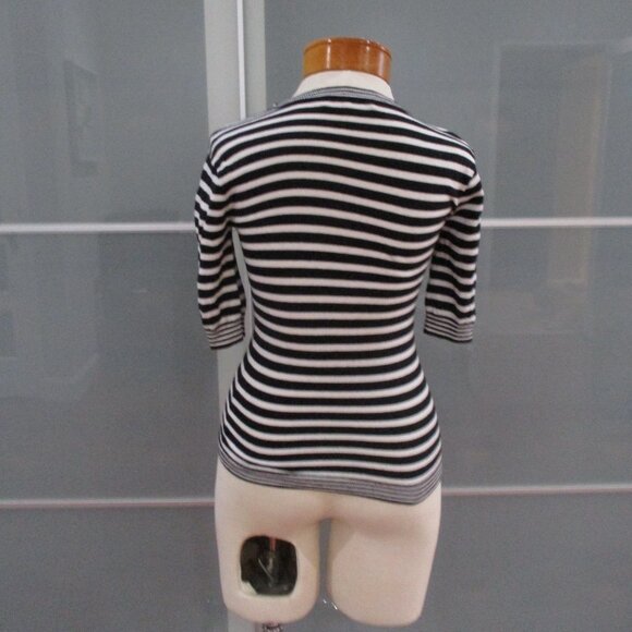 Frame Short Sleeve Striped Knit Top - Picture 4 of 7
